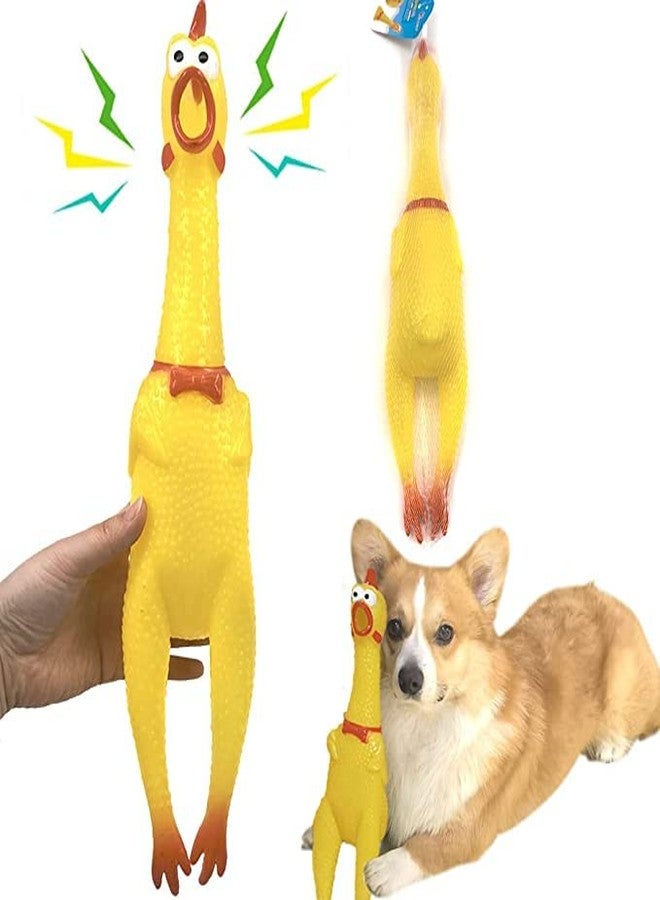 Pups&Pets Screaming Chicken Rubber Toy - 15 Inch Squawking Squeeze Squeaky Molar Chicken Toy for Puppies and Dogs (Pack of 1) - Image 1